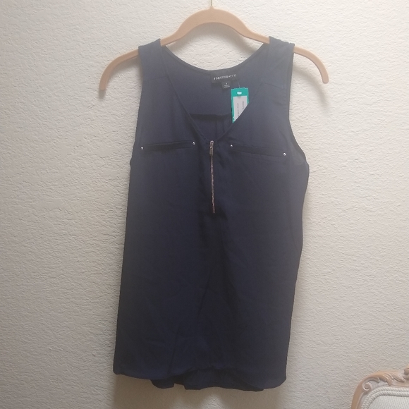 Fortune + Ivy Tops - Pink Clover Lighting Zip Detail Tank